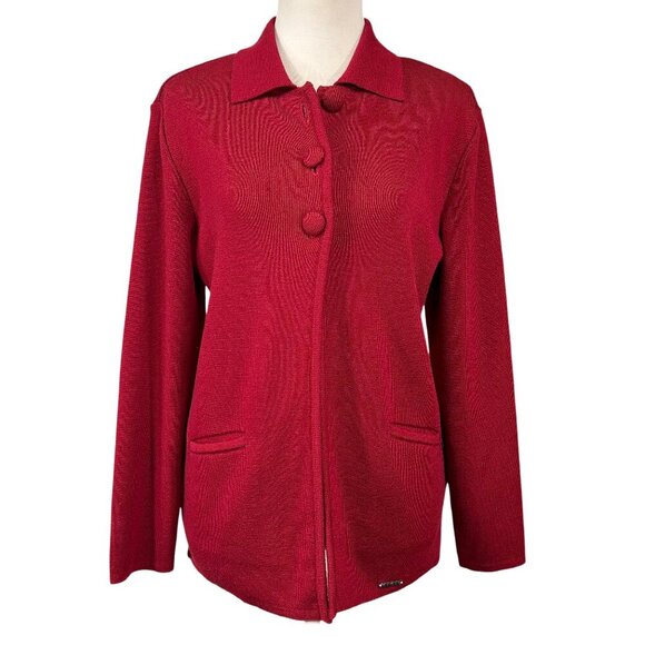 Geiger Collections Red Pure Wool Three-Button Austria Jacket Size M - Picture 1 of 12